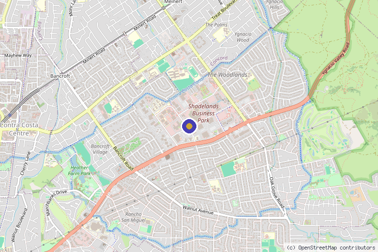 Map showing the location of Terra Aesthetics & Wellness in Walnut Creek, CA