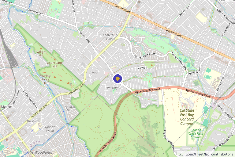 Map showing the location of Better U Skin and Body Care Medical Spa in Concord, CA