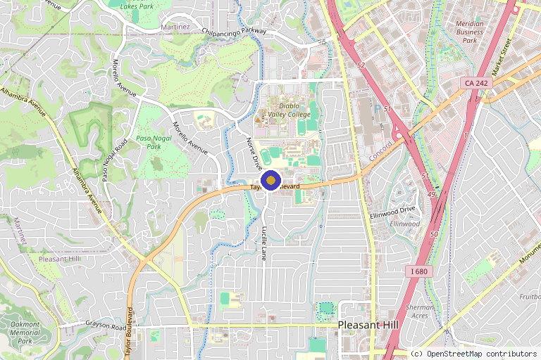 Map showing the location of Optimized Body and Wellness in Pleasant Hill, CA
