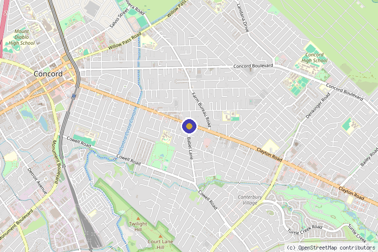 Map showing the location of Gliterally Magic Body Sculpting in Concord, CA