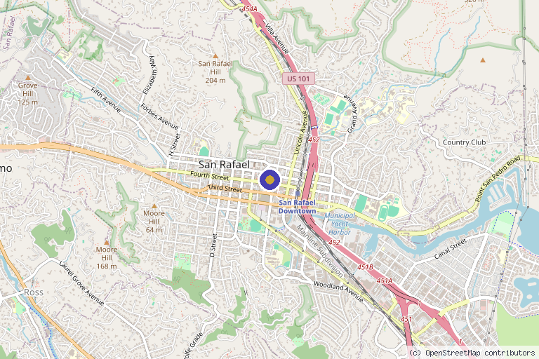 Map showing the location of Derma Pure Aesthetics in San Rafael, CA