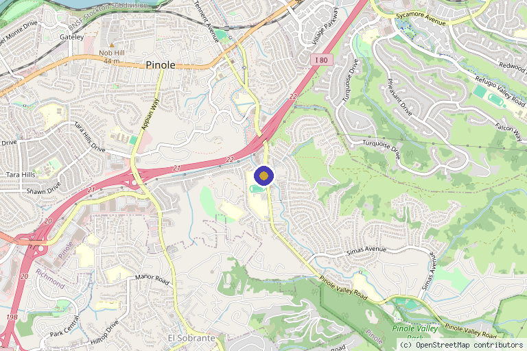 Map showing the location of GlotoxMD in Pinole, CA