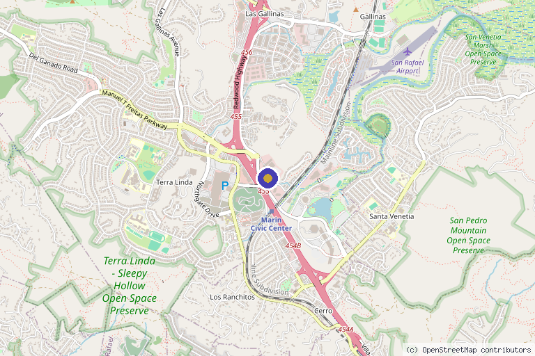Map showing the location of MarinHealth Orthopedic Care | A UCSF Health Clinic in San Rafael, CA