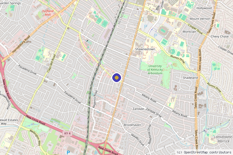 Map showing the location of Andrology Institute of America in Lexington, KY
