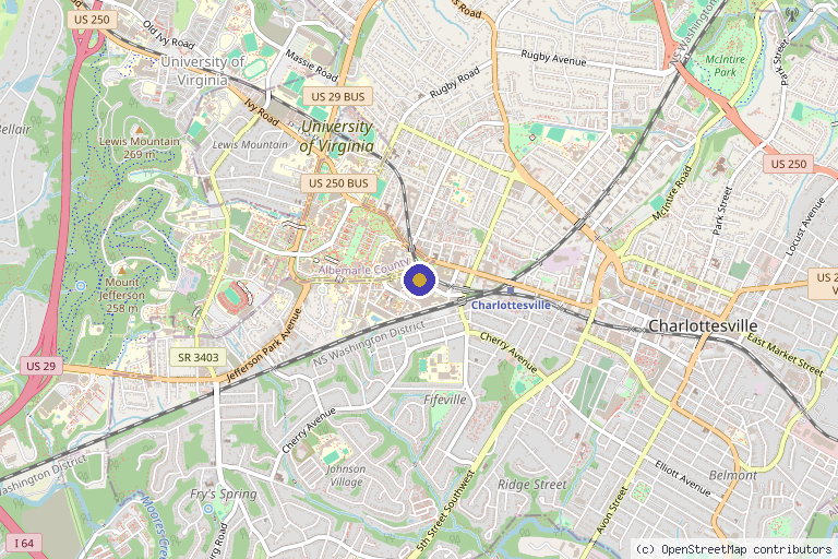 Map showing the location of UVA Health Stem Cell Transplant Clinic in Alexandria, VA
