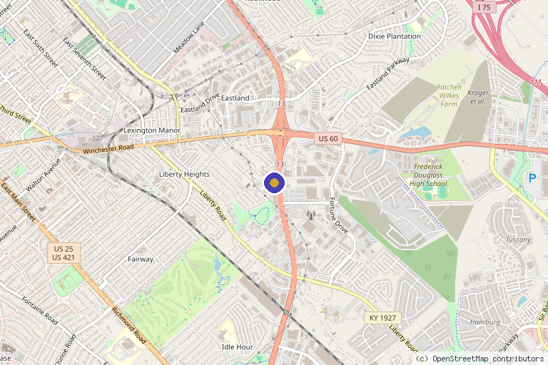 Map showing the location of LexMed & Wellness in Lexington, KY