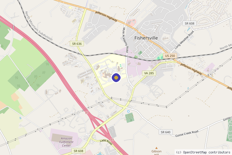 Map showing the location of UVA Nephrology in Staunton, VA