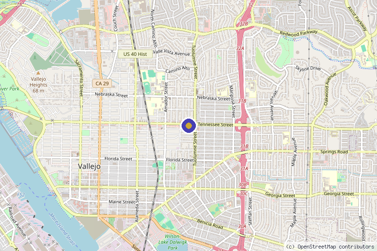 Map showing the location of Ritual Acupuncture Center - Primary Acupuncture Care, Integrative Fertility, Pelvic Floor, Stretch & Hyperbaric Oxygen in Vallejo, CA