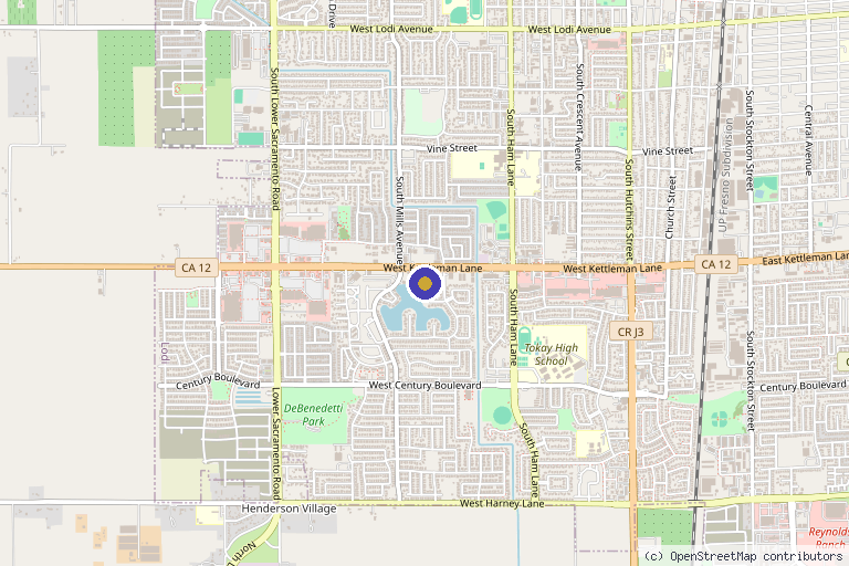 Map showing the location of Serenity Medi-Spa in Lodi, CA