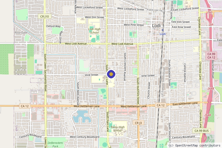 Map showing the location of Inner Balance Medicine in Lodi, CA