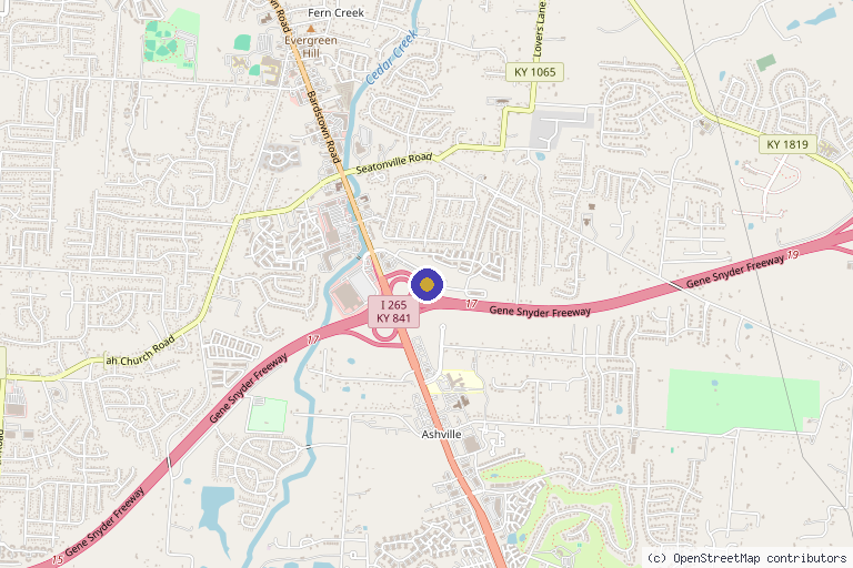 Map showing the location of Pain & Wellness Institute of Kentucky in Louisville, KY