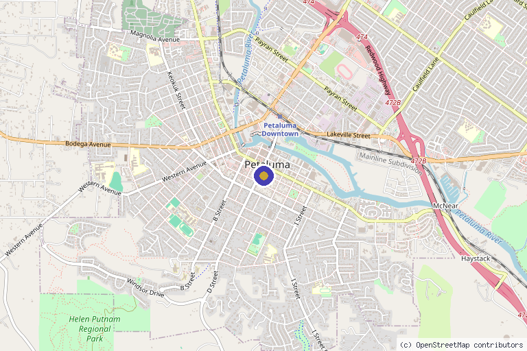 Map showing the location of Skin Techniques in Petaluma, CA