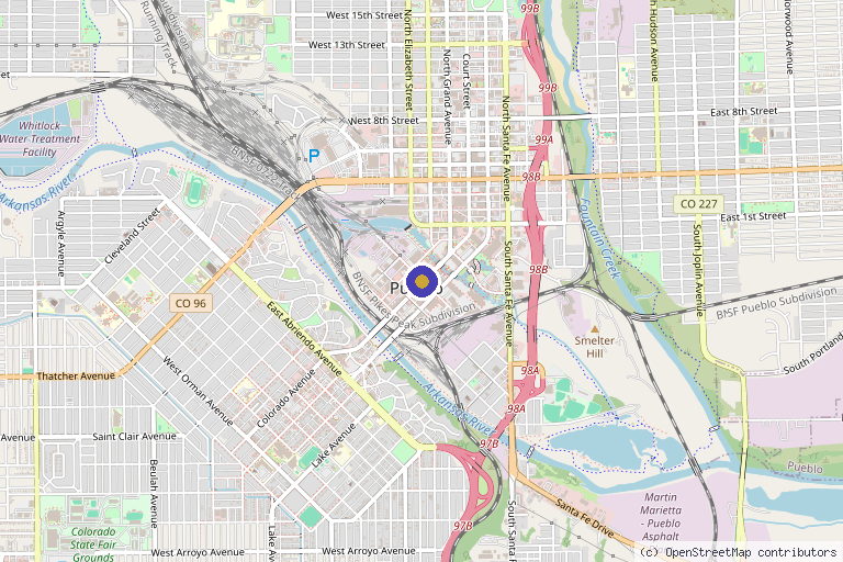 Map showing the location of Cullen Regenerative Medicine in Pueblo, CO
