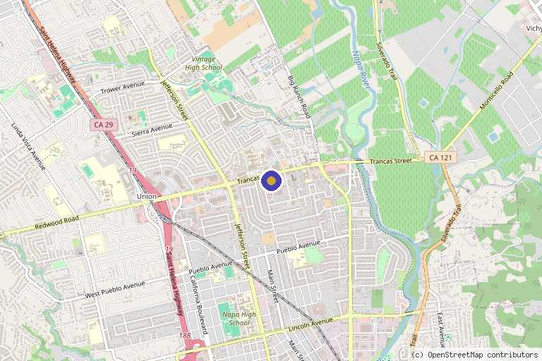 Map showing the location of California Pain Specialists in Napa, CA