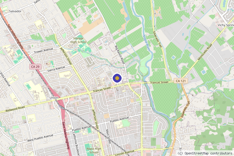 Map showing the location of Neurovations Research in Napa, CA