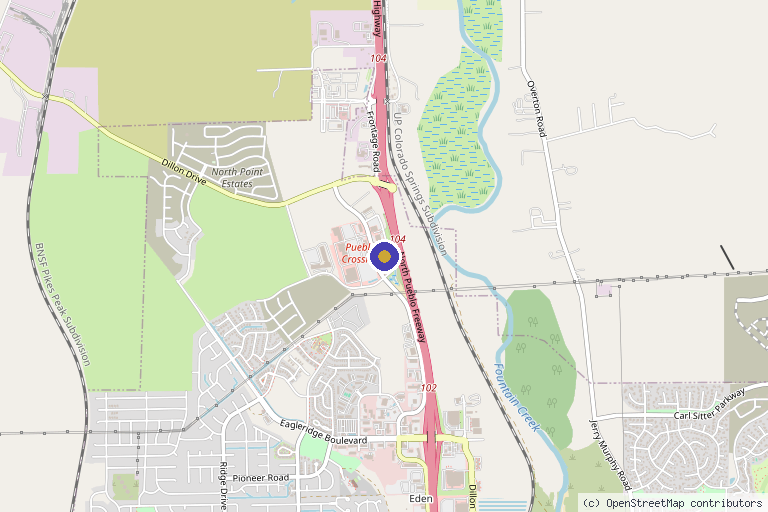 Map showing the location of Vanguard Skin Specialists in Pueblo, CO