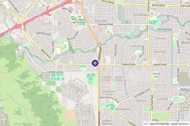 Map showing the location of Blissfusion Wellness Lounge | Vacaville in Vacaville, CA