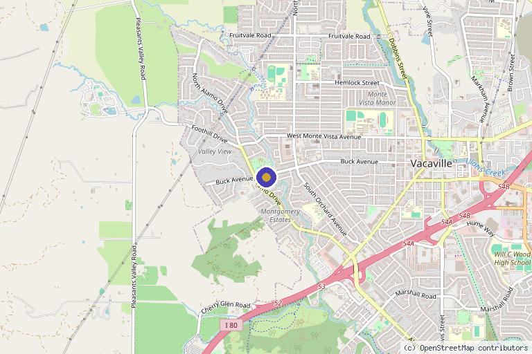 Map showing the location of Glow in Vacaville, CA