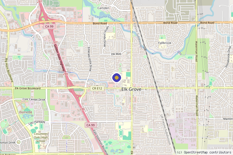 Map showing the location of CynSational Aesthetics in Elk Grove, CA