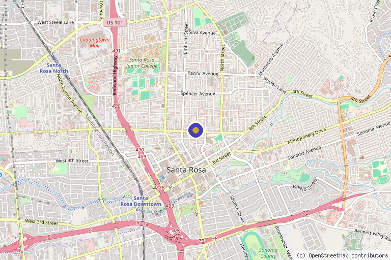Map showing the location of Bio-Vital Men's Clinic in Santa Rosa, CA