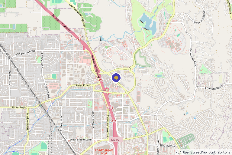 Map showing the location of FountainGrove MedSpa in Santa Rosa, CA