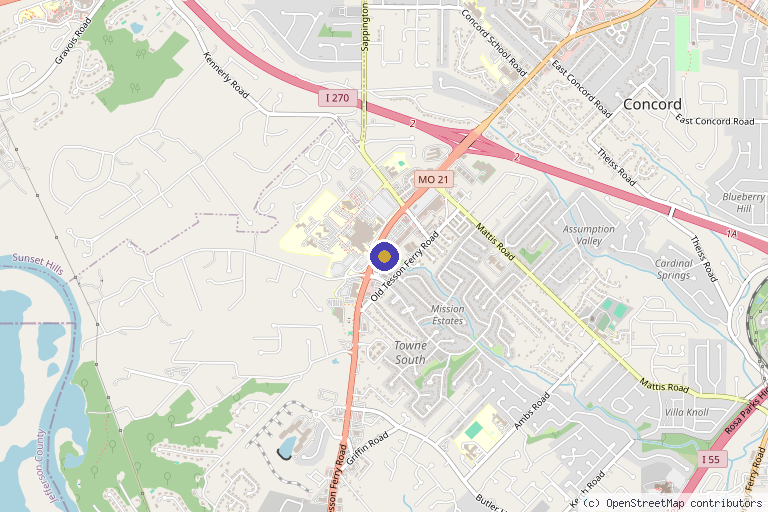 Map showing the location of Metro Medspa in St. Louis, MO