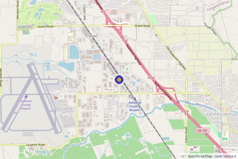 Map showing the location of Evolve Restorative Center in Santa Rosa, CA