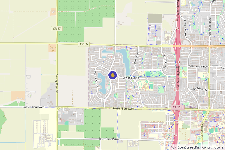 Map showing the location of Bee A Solution - Holistic Health Services in Davis, CA