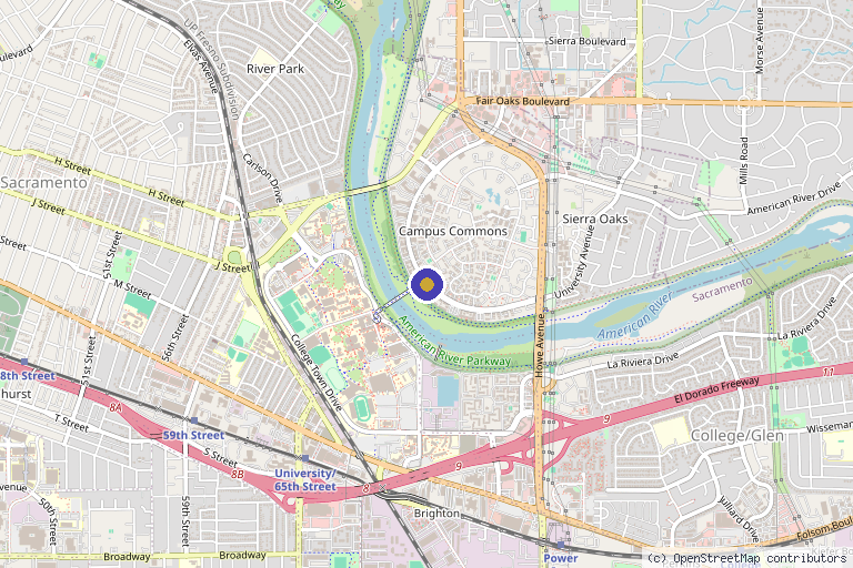 Map showing the location of Stem Cell Partners Llc in Sacramento, CA