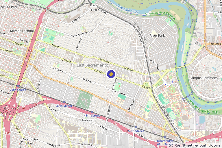 Map showing the location of Zen ReGen in Sacramento, CA