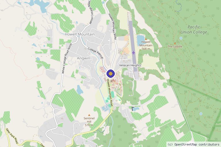 Map showing the location of Napa Valley MIT in Angwin, CA