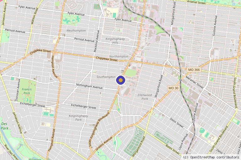 Map showing the location of Reclaim Med Spa & Wellness in St. Louis, MO