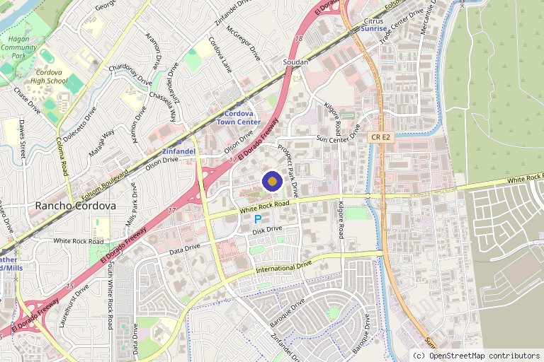 Map showing the location of North Valley Specialty Group in Rancho Cordova, CA