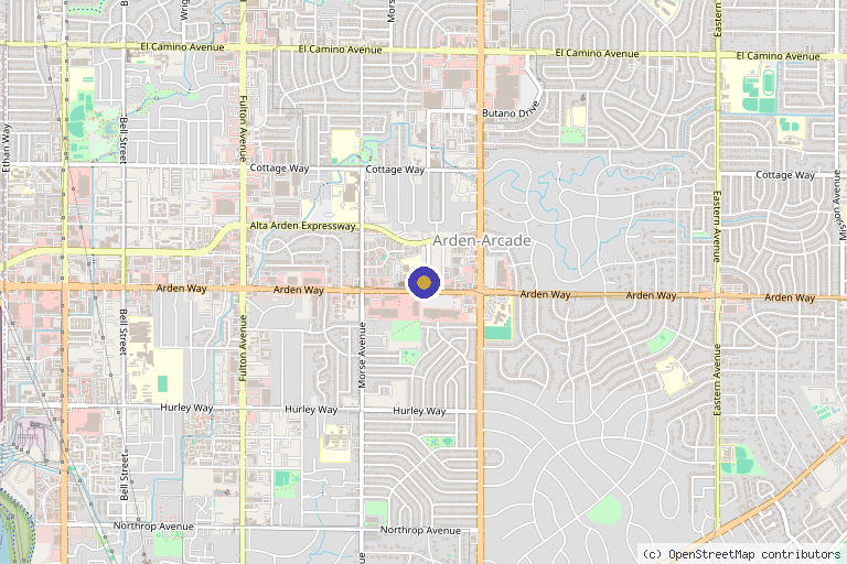Map showing the location of HydraVive Wellness in Sacramento, CA