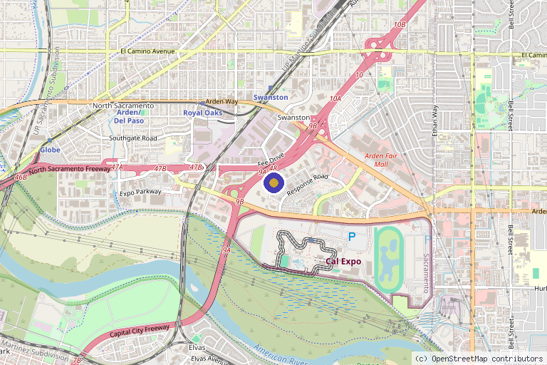 Map showing the location of Arden Creek Laser & Aesthetics in Sacramento, CA
