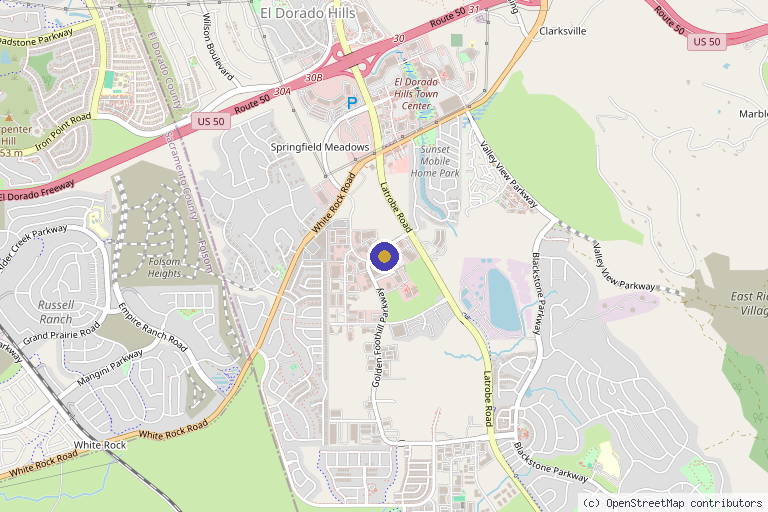 Map showing the location of Intellimed Wellness in El Dorado Hills, CA