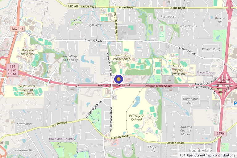 Map showing the location of Simply Health Integrated Medical in St. Louis, MO