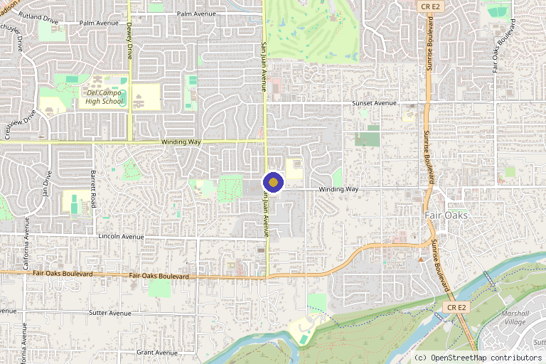 Map showing the location of Younger You Aesthetics Rancho Murieta in Fair Oaks, CA