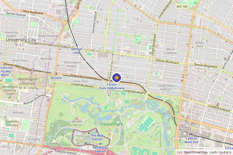 Map showing the location of Sickle Cell Association in St. Louis, MO
