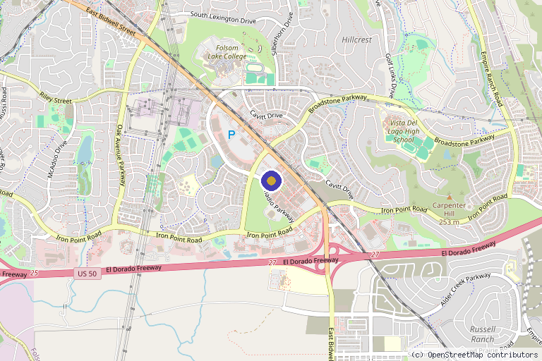 Map showing the location of Bellasi Aesthetics in Folsom, CA