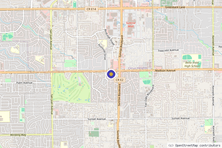 Map showing the location of Marjan Spa in Fair Oaks, CA