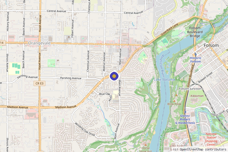 Map showing the location of SlimCare Solutions in Orangevale, CA