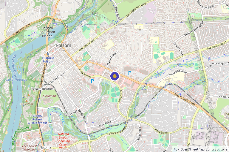 Map showing the location of Embody Wellness in Folsom, CA