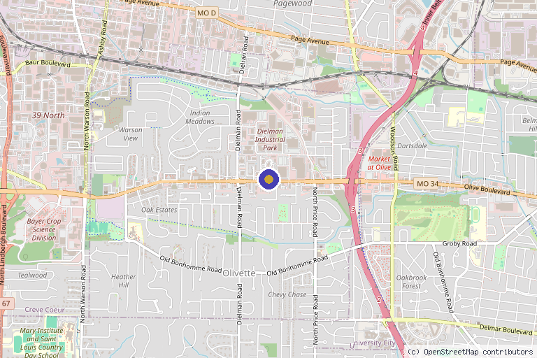 Map showing the location of Regenerative Health Medicine of St. Louis in St. Louis, MO