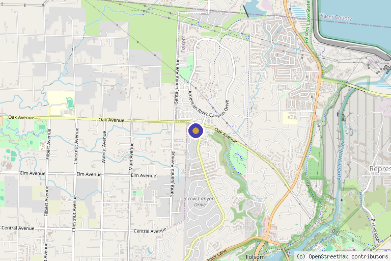 Map showing the location of Full Spectrum Therapy Health and Wellness Folsom - Neuropathy | Chronic Pain in Folsom, CA