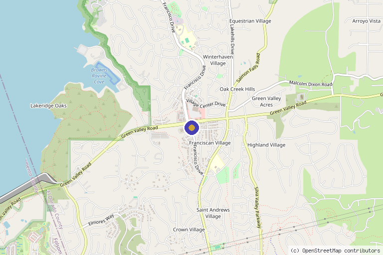 Map showing the location of Northern California Wellness in El Dorado Hills, CA