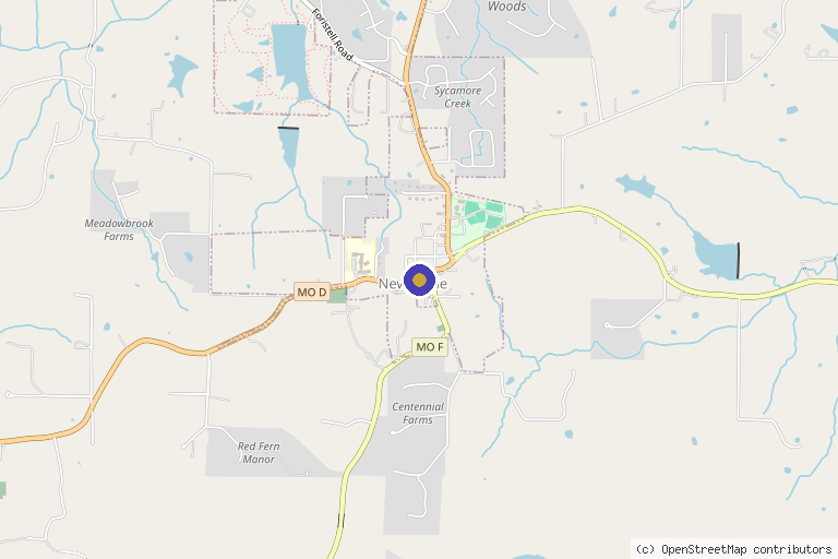 Map showing the location of Aisling Med Spa in New Melle, MO