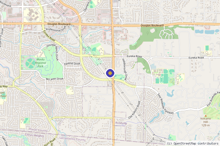Map showing the location of Wella Clinic Naturopathic Medicine, Inc. in Roseville, CA