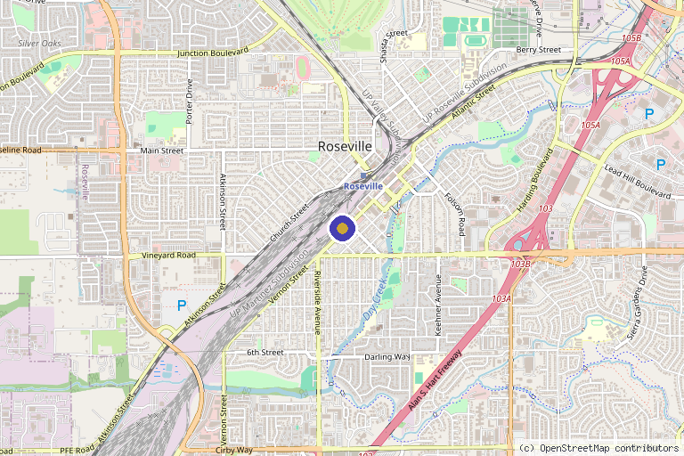 Map showing the location of Reform Aesthetics and Wellness in Roseville, CA