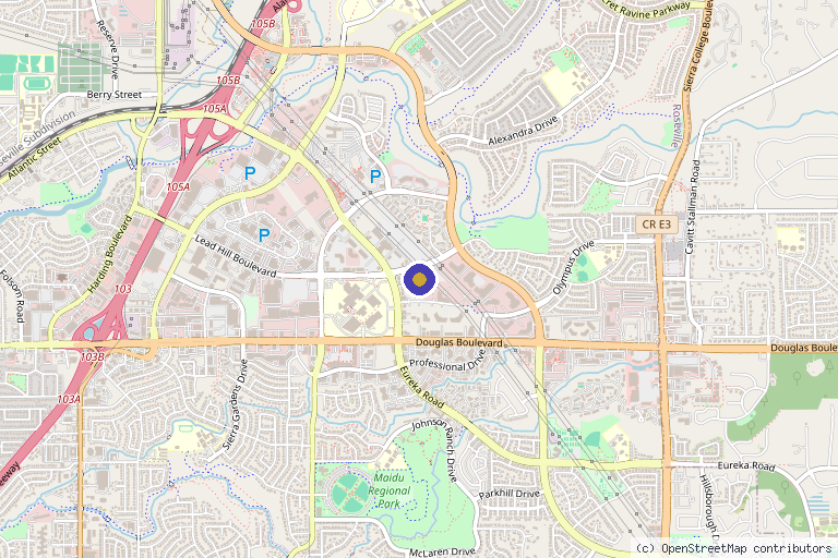 Map showing the location of Sacramento Hair Doctor in Roseville, CA
